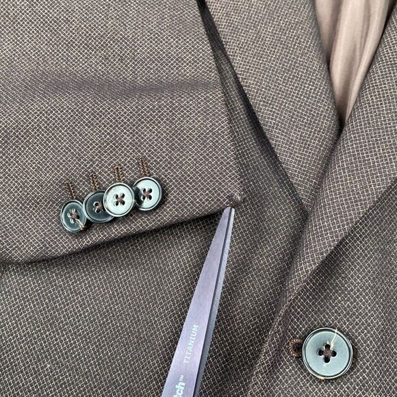 Ermenegildo Zegna Blazer Mens 48R Trofeo Roma Textured Brown Sport Jacket Vented - Picture 10 of 15